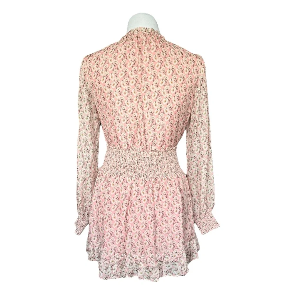 INTERMIX Floral Silk Pink Ruffled Tie Front Skirt Set Women’s Petite - Picture 3 of 10